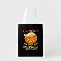 Trumpkin Make Halloween Great Again – Retro Pumpki Grocery Bag