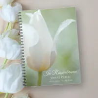 White Tulip Spring Funeral Memorial Guest Book