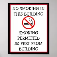 No Smoking in this Building Please Sign