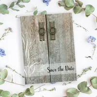 Double Barn Doors Country Wedding Save the Date Announcement Postcard