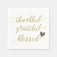 thankful grateful blessed thanksgiving holiday paper napkins