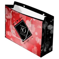 Elegant 80th Ruby Wedding Anniversary Celebration Large Gift Bag