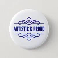 Autistic & Proud Purple Swirls Button