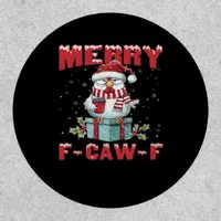 Retro Merry Christmas F-Caw-F Chicken  Patch