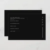  Simple Elegant Minimal Modern Black Wedding  Enclosure Card