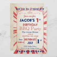 Vintage Memorial Day Birthday party Invitation