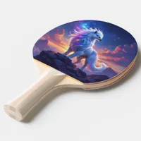 Mythical White Griffin on Top of the World Ping Pong Paddle