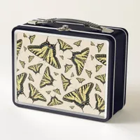 Southwest Yellow Swallowtail Butterflies All Over  Metal Lunch Box