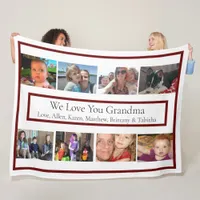 Personalized Family Photos | Gifts for Grandma Fle Fleece Blanket