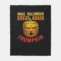 Trumpkin Make Halloween Great Again – Funny Pumpki Fleece Blanket