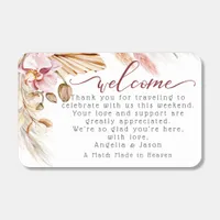 Custom Blush Pink Ivory Pampas Grass Matchboxes