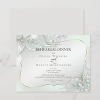 WEDDING REHEARSAL | Honeydew Green Shimmer Invitation