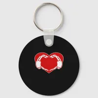 Red Heart Skeleton Hands Classic Design Keychain