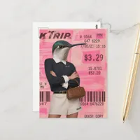 Surreal Fashions Hummingbird Mixed Media Collage Postcard
