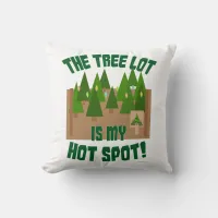 Christmas Tree Lot Hot Spot Winter Cartoon Art  Throw Pillow