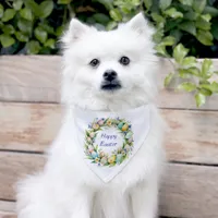 Happy Easter Floral Wreath Pretty Pet Bandana Collar