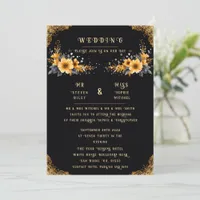 Elegant Colorful Yellow Floral Wedding Invitation