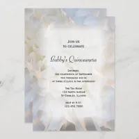White Floral Quinceañera Party Invitation