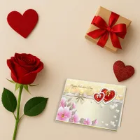 Romantic Red Heart Valentine Greeting Card
