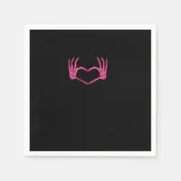 Skeleton Heart Hands Classic Napkins