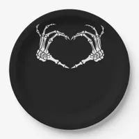 Skeleton Hand Heart Halloween Design Aesthetic Paper Plates