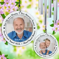 Personalized 2 Photo Remembrance Keepsake Memorial Wind Chime