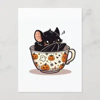 Cute Bat in a Halloween Teacup Postcard