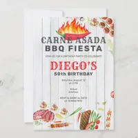 Carne Asada Rustic Mexican BBQ Birthday Party Invitation
