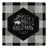 Wild Wonderful Christmas Black Buffalo Plaid ID604 Trivet