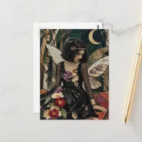 Fairy Mixed media collage Postcard