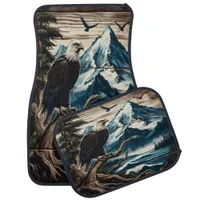 Eagle in a Serene Mountain Setting Car Floor Mat