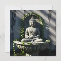 Serene Tranquil Buddha Fountain  Cards