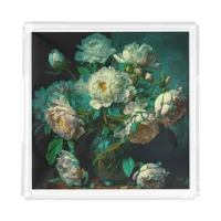 Beautiful Peony Flowers  Acrylic Tray