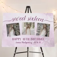 Personalized Photo Collage Floral 16th Birthday Foam Board