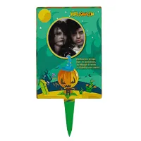 Halloween Jack o' Lantern Wizard Add Photo Frame Cake Topper