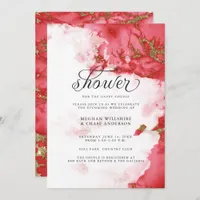 Shower Invite |  Modern Coral Watercolor Geode