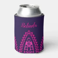 Indian Decorative Pattern Pink Purple Custom Can Cooler