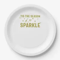 Tis The Season To Sparkle - Funny Sparkling Wine H Paper Plates