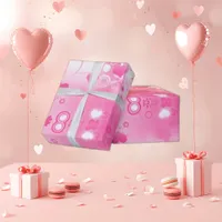 Vibrant Pink Heart Abstract Valentine Wrapping Paper