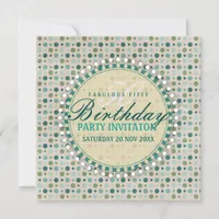 Pastel Polka Dots 50th Birthday Party Invitations