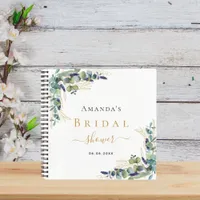 Guest book bridal shower eucalyptus greenery