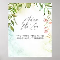 Watercolor Greenery Crystal Wedding Poster