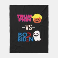 Funny Trumpkin Vs Boo Biden Halloween Design Class Fleece Blanket