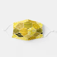 Cute Black And Yellow Hexagon Honeycomb Adult Cloth Face Mask