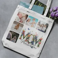 Mom Cute  Floral Meadow Photo Collage  Tote Bag