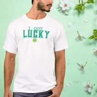 I got lucky matching pregnancy announcement T-Shirt