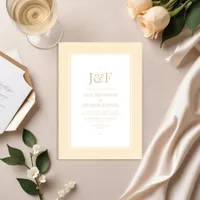 Trendy Typography Champagne and Ivory Wedding Invitation