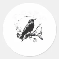 Crow, F-Caw-F Funny Bird Funny Trendy Classic Round Sticker