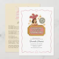 Retro Glam Vegas Showgirl Bachelorette Weekend Invitation
