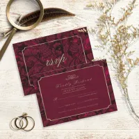 Formal Paisley Burgundy ID767 RSVP Card